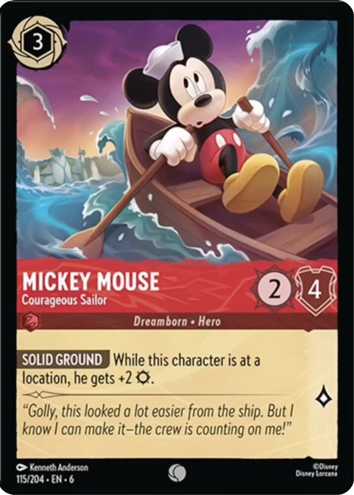 Mickey Mouse - Courageous Sailor (115/204) [Azurite Sea] | Fandemonia Ltd