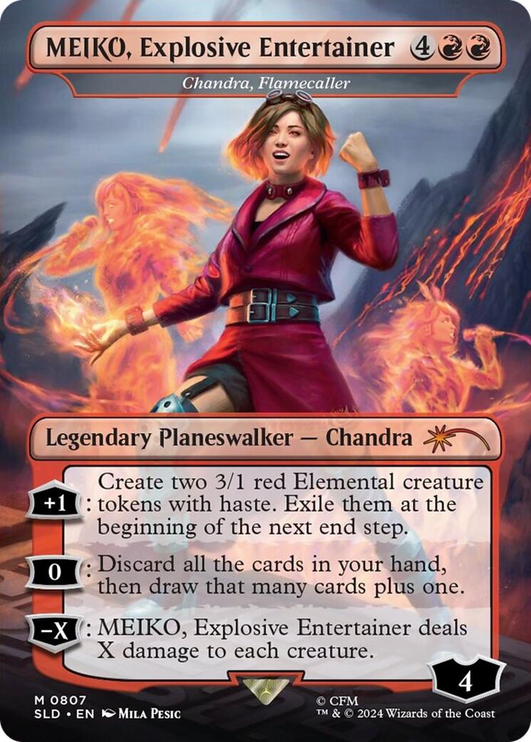 MEIKO, Explosive Entertainer - Chandra, Flamecaller (Japanese) [Secret Lair Drop Series] | Fandemonia Ltd