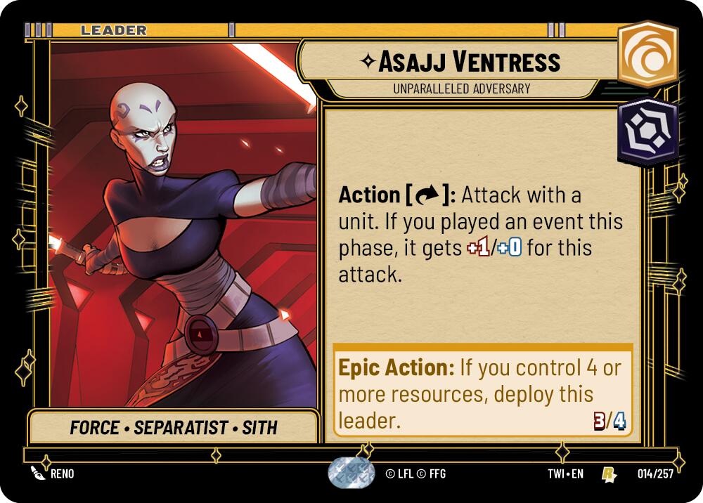 Asajj Ventress - Unparalleled Adversary (014/257) (014/257) [Twilight of the Republic] | Fandemonia Ltd