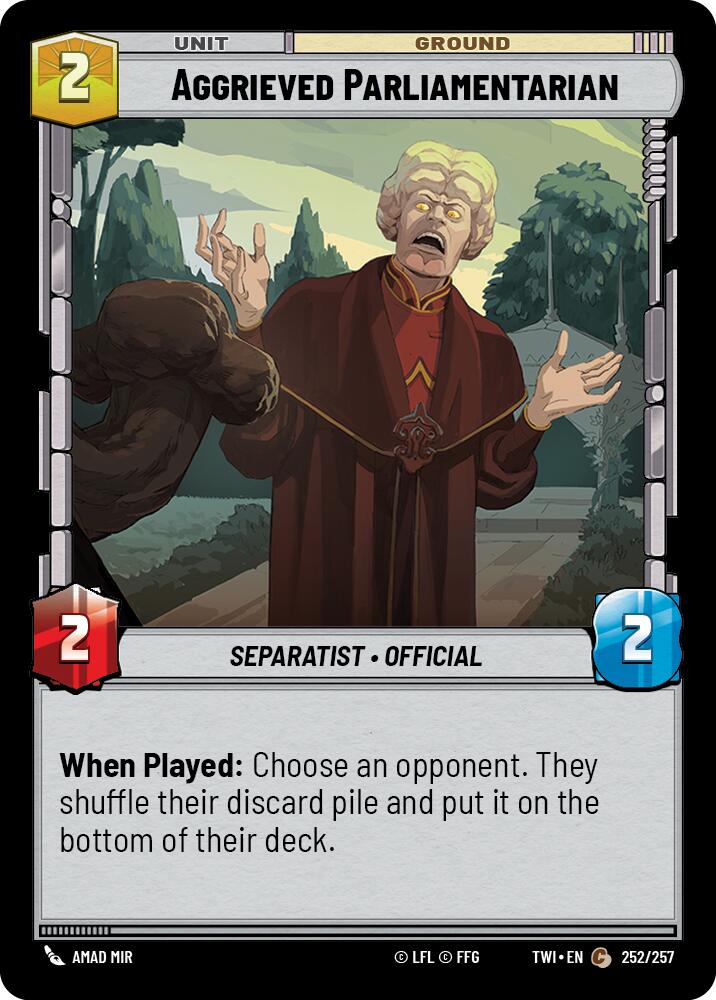 Aggrieved Parliamentarian (252/257) (252/257) [Twilight of the Republic] | Fandemonia Ltd