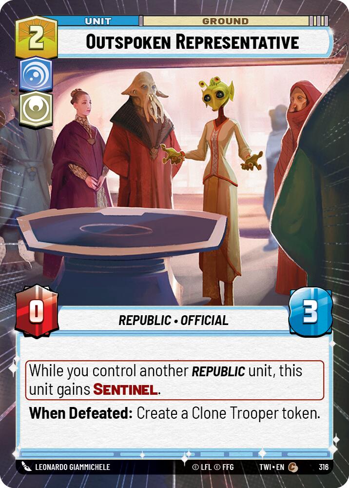 Outspoken Representative (316) (Hyperspace) (316) [Twilight of the Republic] | Fandemonia Ltd