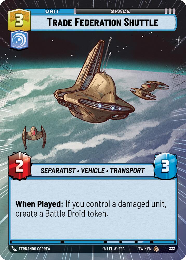 Trade Federation Shuttle (333) (Hyperspace) (333) [Twilight of the Republic] | Fandemonia Ltd