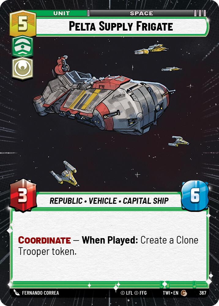 Pelta Supply Frigate (367) (Hyperspace) (367) [Twilight of the Republic] | Fandemonia Ltd