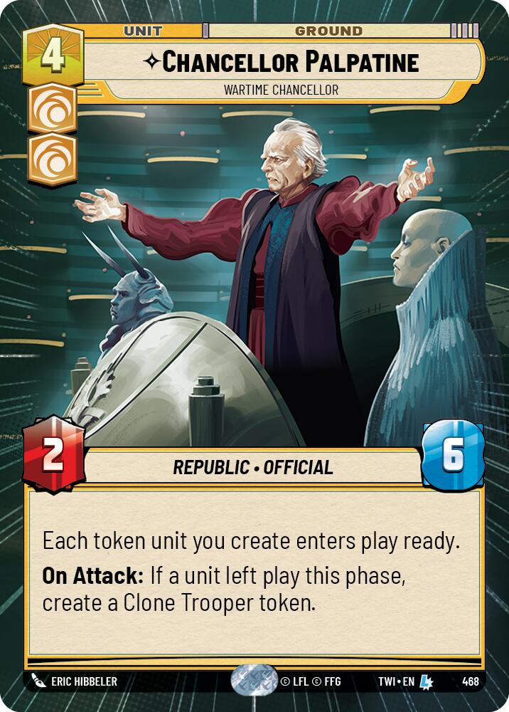 Chancellor Palpatine - Wartime Chancellor (468) (Hyperspace) (468) [Twilight of the Republic] | Fandemonia Ltd