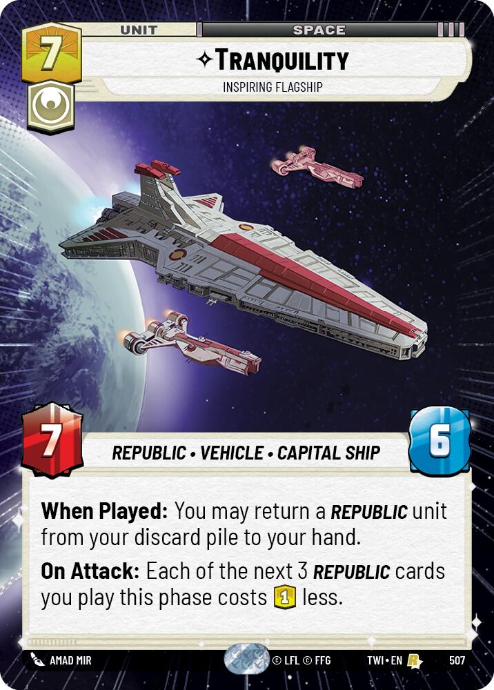 Tranquility - Inspiring Flagship (507) (Hyperspace) (507) [Twilight of the Republic] | Fandemonia Ltd