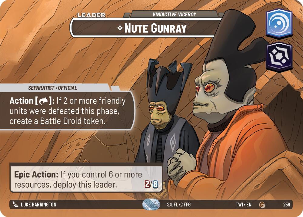 Nute Gunray - Vindictive Viceroy (259) (Showcase) (259) [Twilight of the Republic] | Fandemonia Ltd