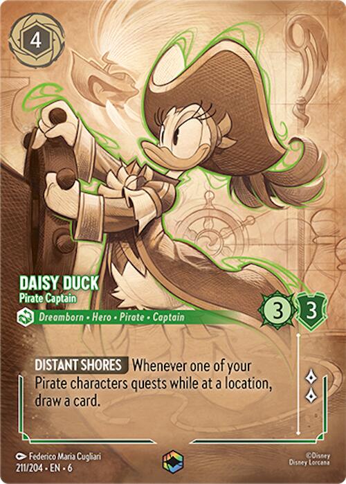 Daisy Duck - Pirate Captain (Enchanted) (211/204) [Azurite Sea] | Fandemonia Ltd