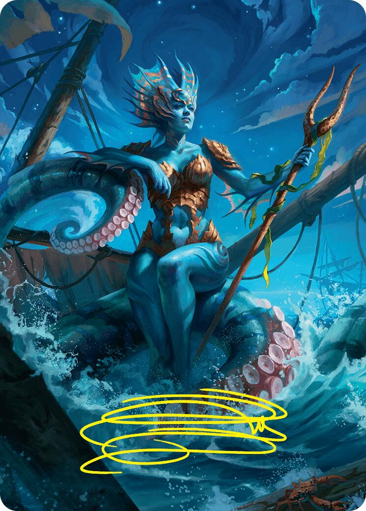 Kiora, the Rising Tide Art Card (30/54) (Gold-Stamped Signature) [Foundations Art Series] | Fandemonia Ltd