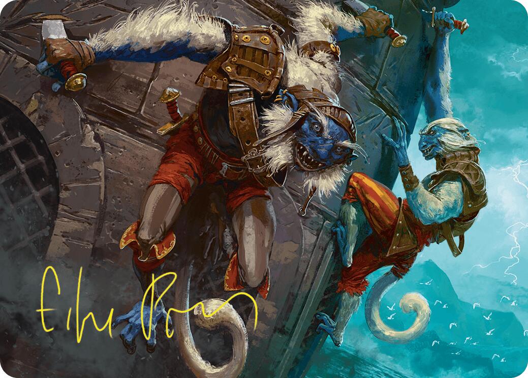 Goblin Boarders Art Card (11/54) (Gold-Stamped Signature) [Foundations Art Series] | Fandemonia Ltd