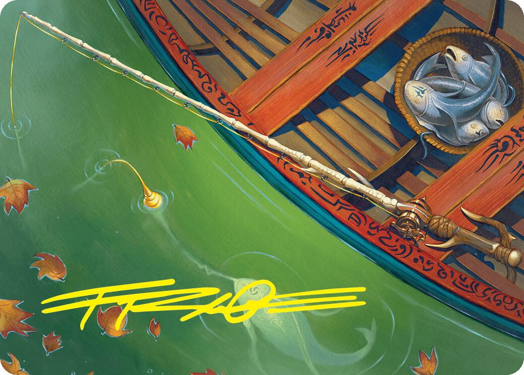 Fishing Pole Art Card (18/54) (Gold-Stamped Signature) [Foundations Art Series] | Fandemonia Ltd