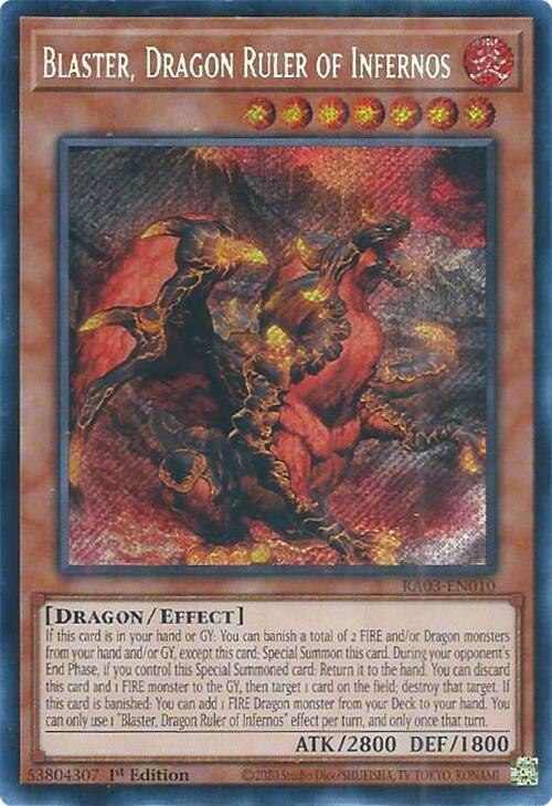 Blaster, Dragon Ruler of Infernos (Secret Rare) [RA03-EN010] Secret Rare | Fandemonia Ltd