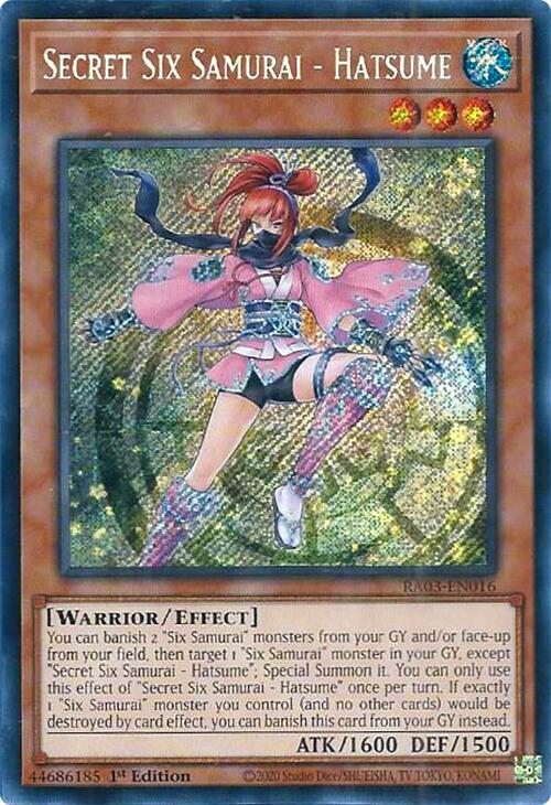 Secret Six Samurai - Hatsume (Secret Rare) [RA03-EN016] Secret Rare | Fandemonia Ltd