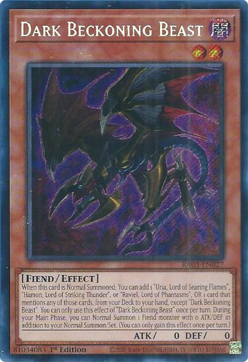 Dark Beckoning Beast (Secret Rare) [RA03-EN027] Secret Rare | Fandemonia Ltd