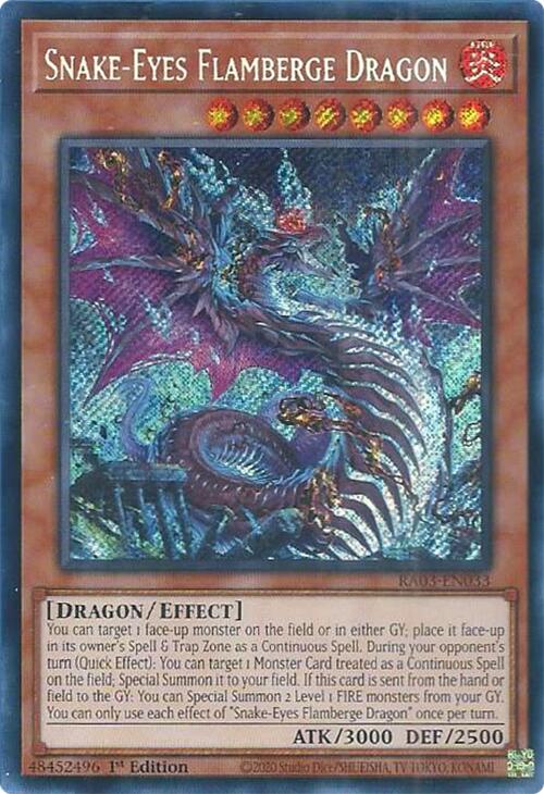 Snake-Eyes Flamberge Dragon (Secret Rare) [RA03-EN033] Secret Rare | Fandemonia Ltd