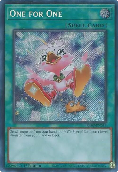 One for One (Alternate Art) (Secret Rare) [RA03-EN056] Secret Rare | Fandemonia Ltd