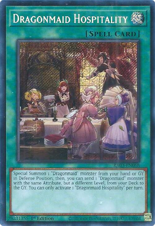 Dragonmaid Hospitality (Secret Rare) [RA03-EN068] Secret Rare | Fandemonia Ltd