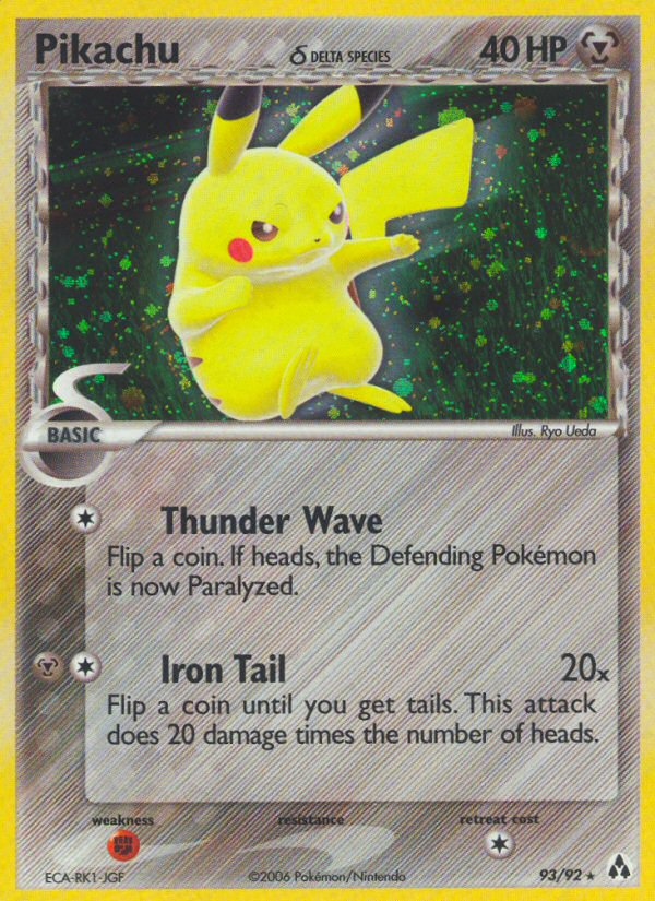 Pikachu (93/92) (Delta Species) [EX: Legend Maker] | Fandemonia Ltd