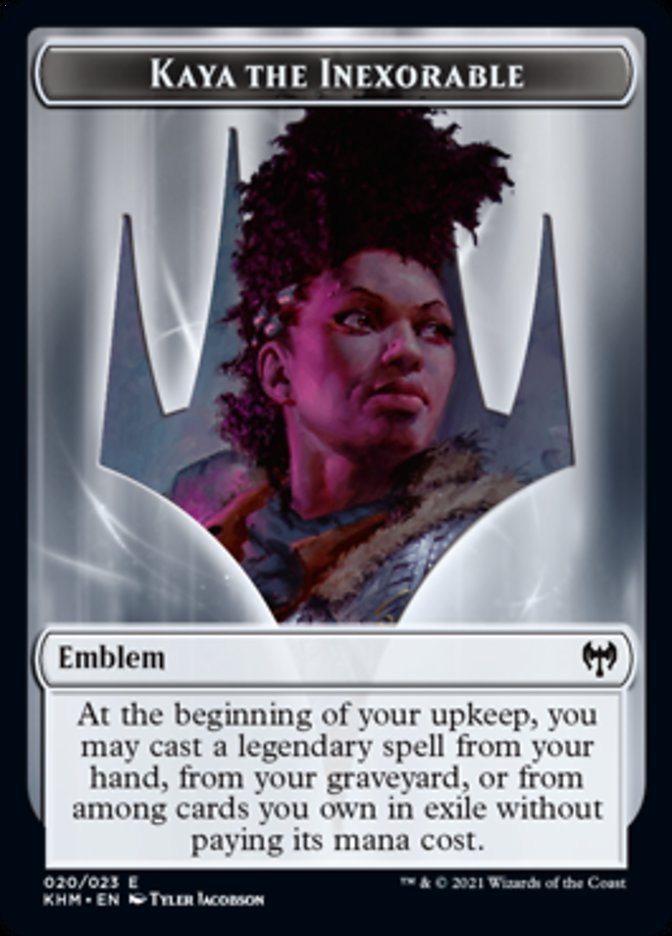 Kaya the Inexorable Emblem [Kaldheim Tokens] | Fandemonia Ltd