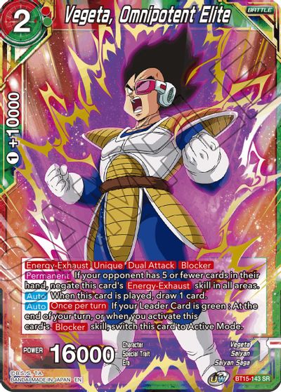 Vegeta, Omnipotent Elite (BT15-143) [Saiyan Showdown] | Fandemonia Ltd
