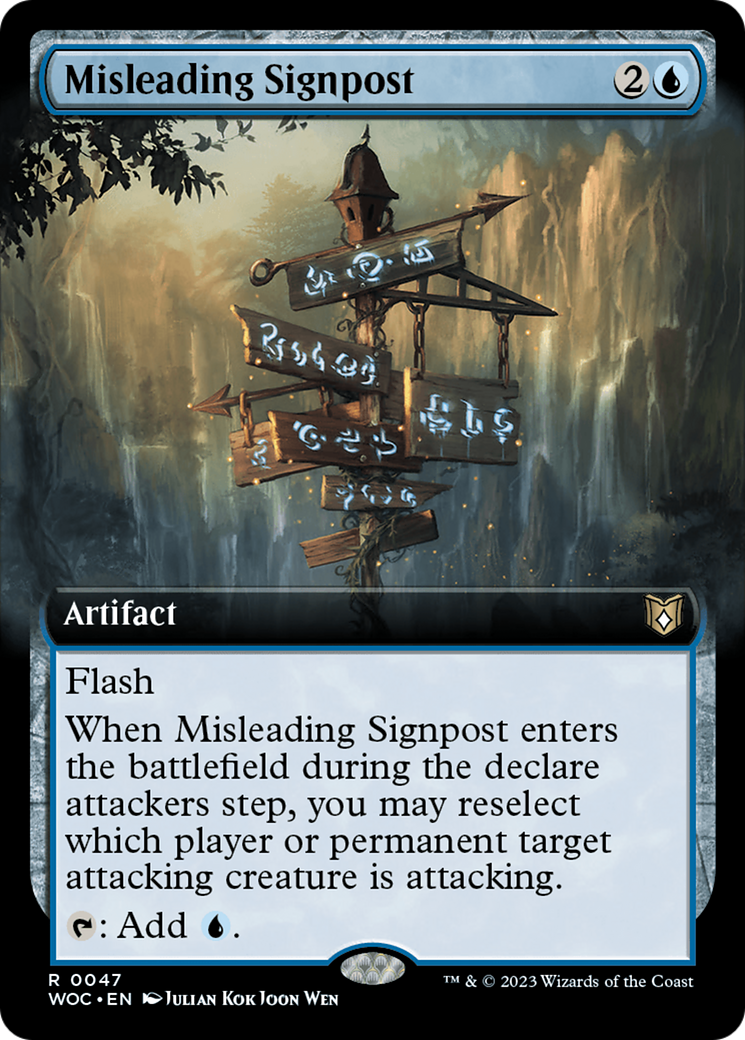 Misleading Signpost (Extended Art) [Wilds of Eldraine Commander] | Fandemonia Ltd
