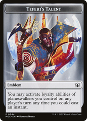 First Mate Ragavan // Teferi's Talent Emblem Double-Sided Token [March of the Machine Commander Tokens] | Fandemonia Ltd