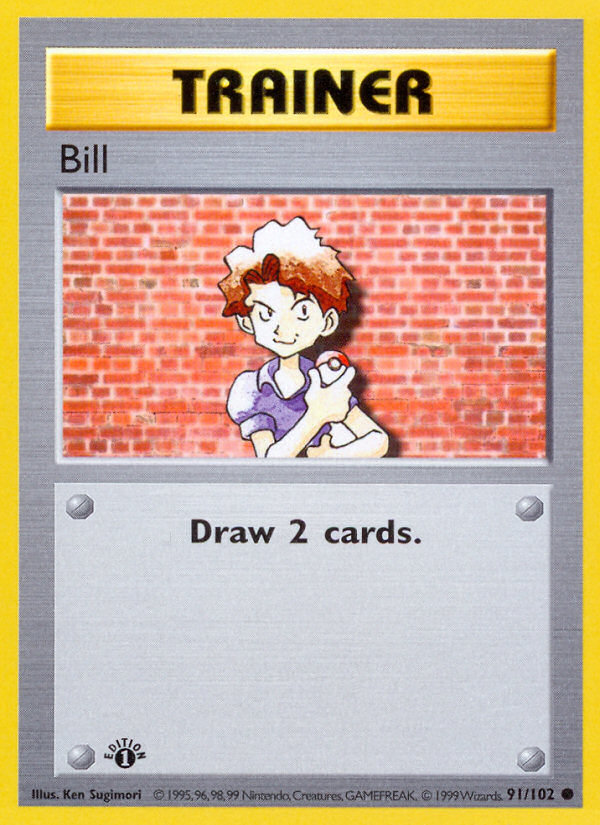 Bill (91/102) (Shadowless) [Base Set 1st Edition] | Fandemonia Ltd