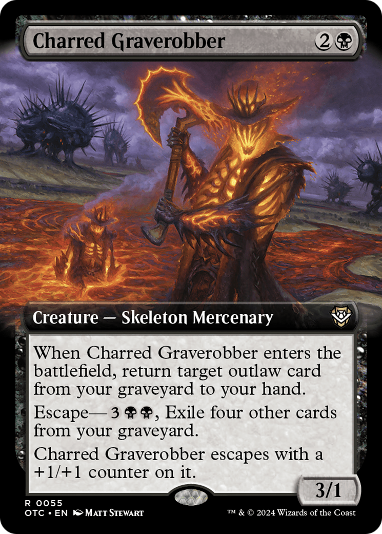 Charred Graverobber (Extended Art) [Outlaws of Thunder Junction Commander] | Fandemonia Ltd