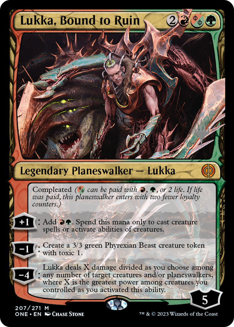 Lukka, Bound to Ruin (Promo Pack) [Phyrexia: All Will Be One Promos] | Fandemonia Ltd