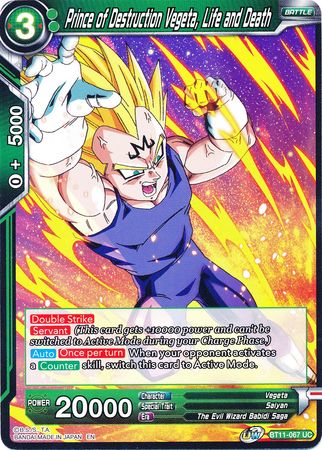 Prince of Destruction Vegeta, Life and Death (BT11-067) [Vermilion Bloodline] | Fandemonia Ltd
