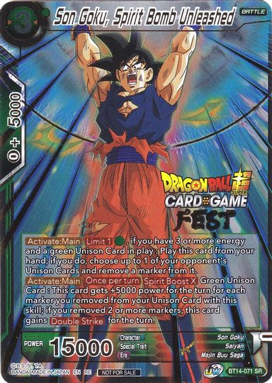 Son Goku, Spirit Bomb Unleashed (Card Game Fest 2022) (BT14-071) [Tournament Promotion Cards] | Fandemonia Ltd
