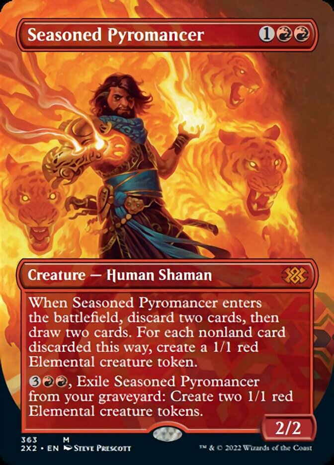 Seasoned Pyromancer (Borderless Alternate Art) [Double Masters 2022] | Fandemonia Ltd