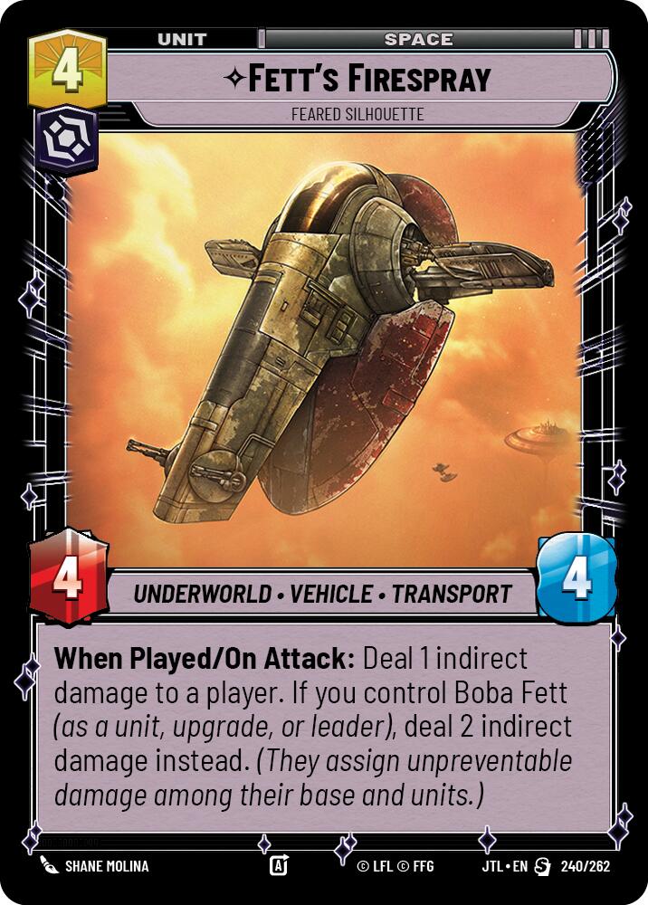 Fett's Firespray - Feared Silhouette (240/262) (240/257) [Jump to Lightspeed] | Fandemonia Ltd
