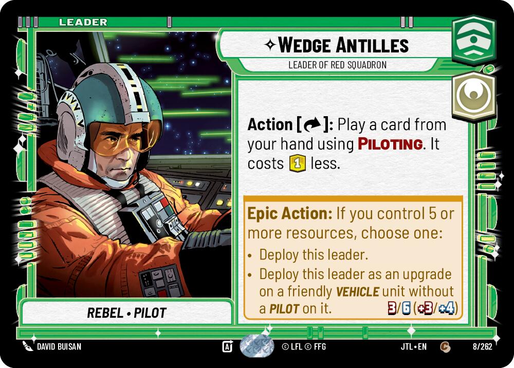 Wedge Antilles - Leader of Red Squadron (008/262) (008/257) [Jump to Lightspeed] | Fandemonia Ltd