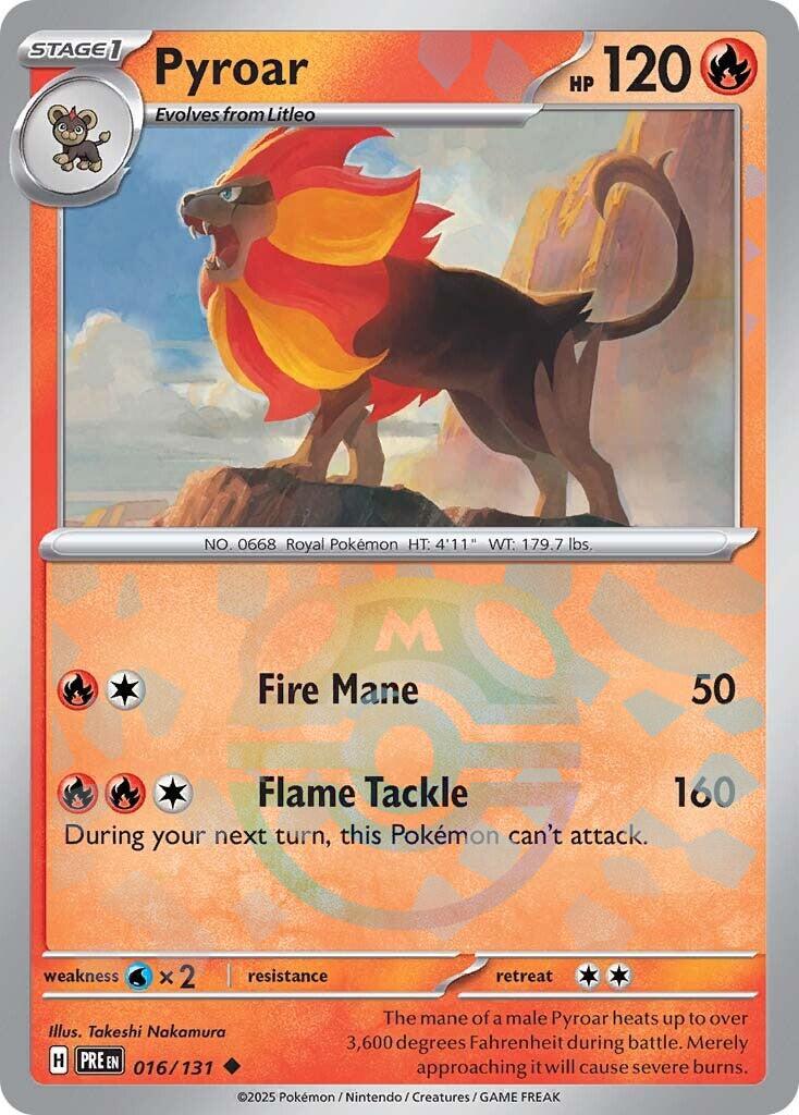 Pyroar (016/131) (Master Ball Pattern) [Scarlet & Violet: Prismatic Evolutions] | Fandemonia Ltd