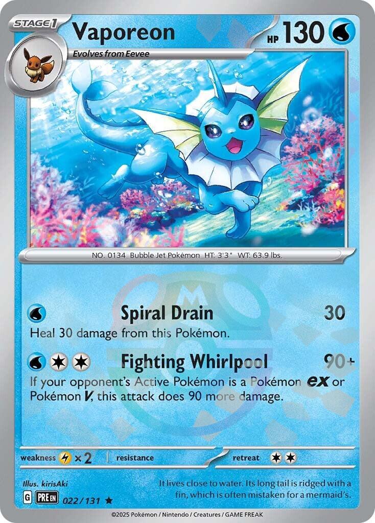 Vaporeon (022/131) (Master Ball Pattern) [Scarlet & Violet: Prismatic Evolutions] | Fandemonia Ltd