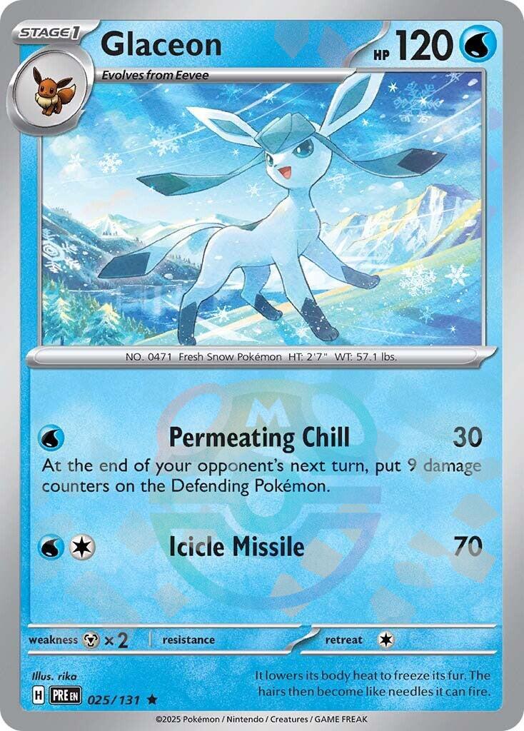 Glaceon (025/131) (Master Ball Pattern) [Scarlet & Violet: Prismatic Evolutions] | Fandemonia Ltd