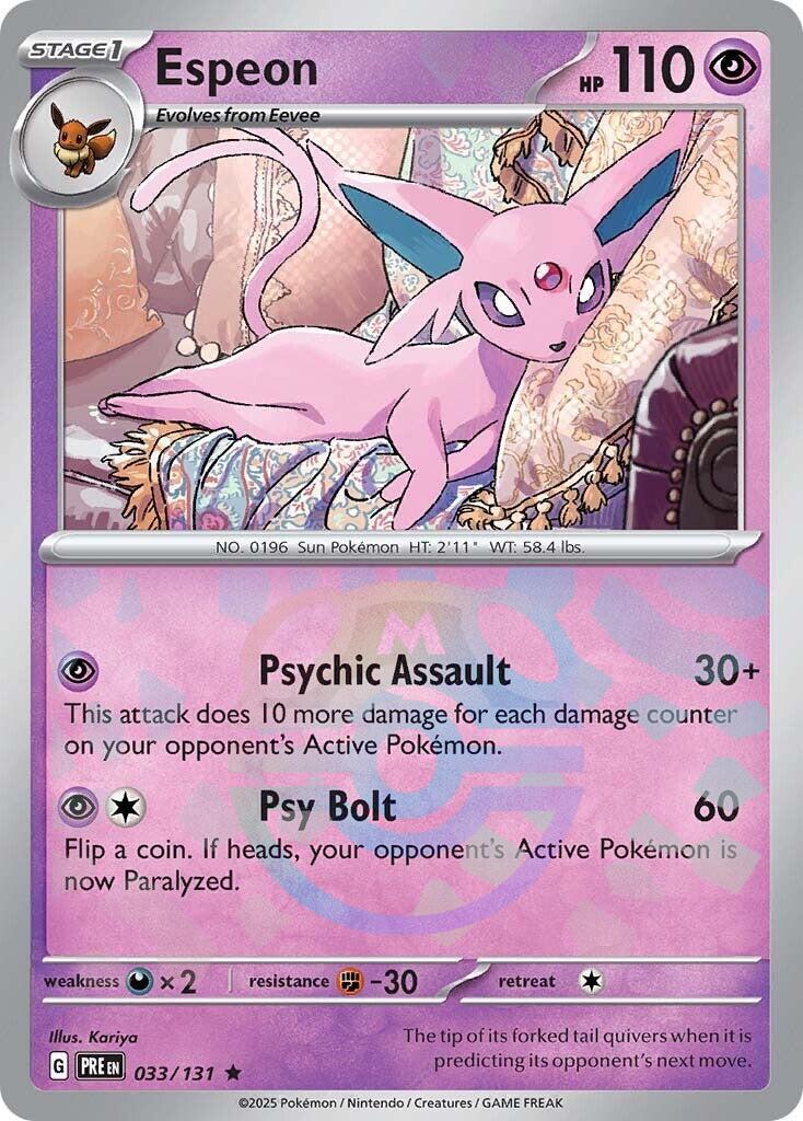 Espeon (033/131) (Master Ball Pattern) [Scarlet & Violet: Prismatic Evolutions] | Fandemonia Ltd