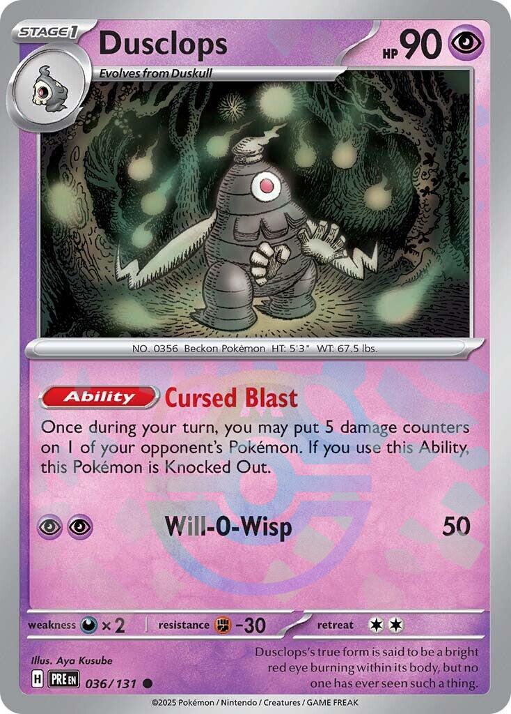 Dusclops (036/131) (Master Ball Pattern) [Scarlet & Violet: Prismatic Evolutions] | Fandemonia Ltd