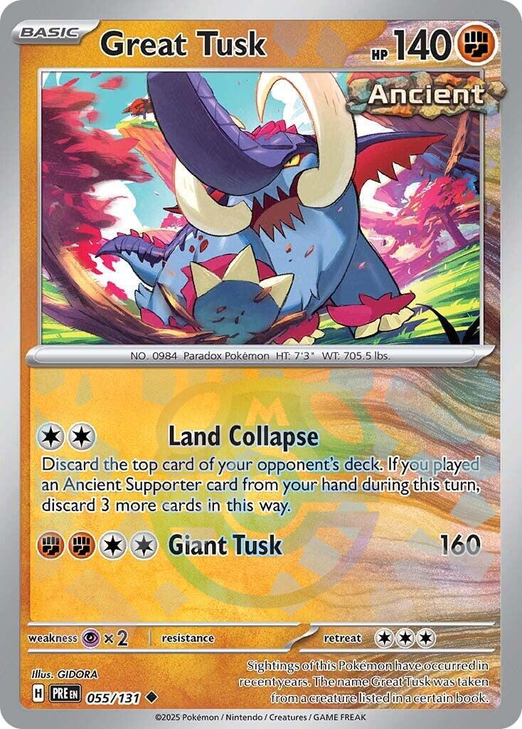 Great Tusk (055/131) (Master Ball Pattern) [Scarlet & Violet: Prismatic Evolutions] | Fandemonia Ltd