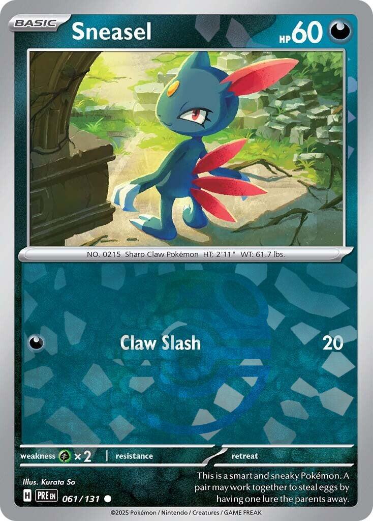 Sneasel (061/131) (Master Ball Pattern) [Scarlet & Violet: Prismatic Evolutions] | Fandemonia Ltd