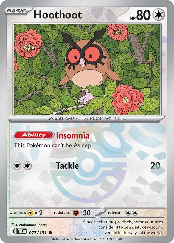 Hoothoot (077/131) (Master Ball Pattern) [Scarlet & Violet: Prismatic Evolutions] | Fandemonia Ltd