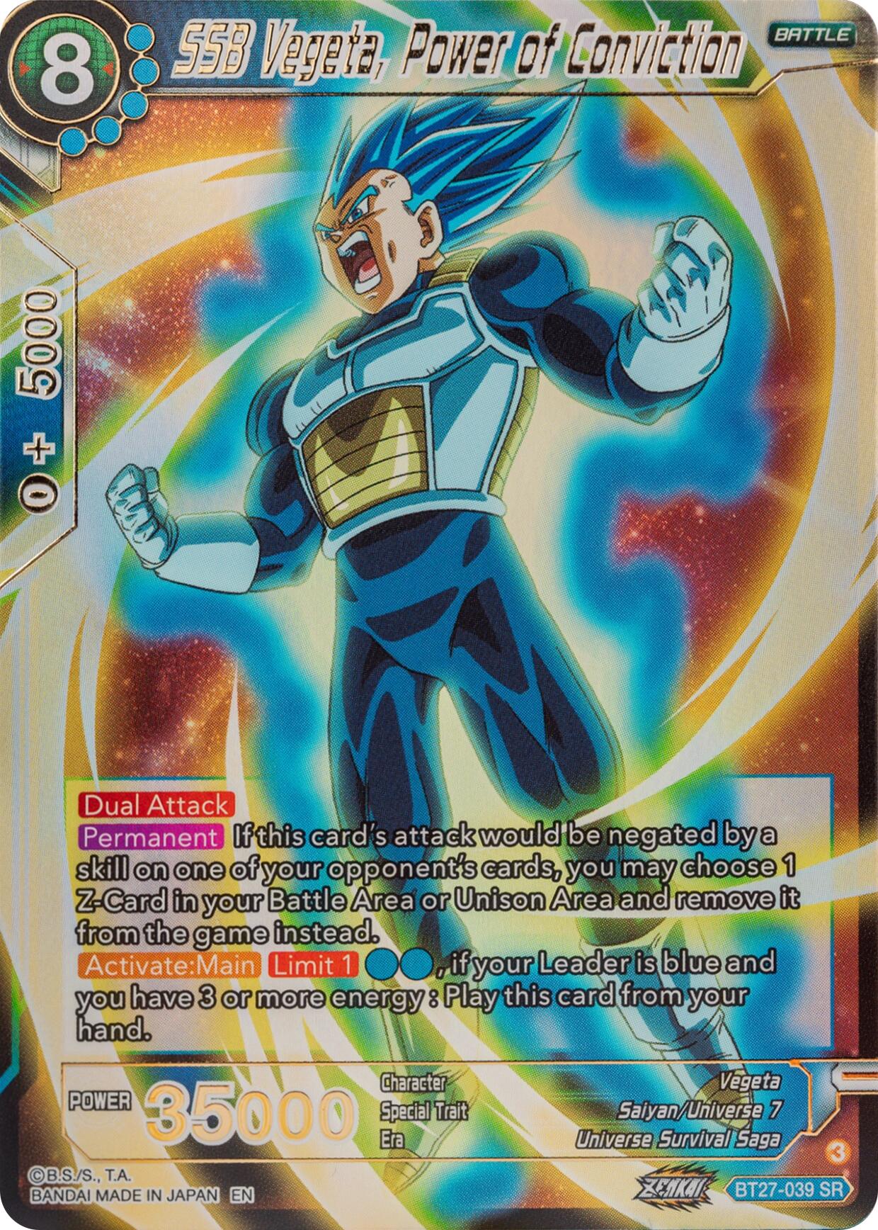 SSB Vegeta, Power of Conviction (BT27-039) [History of Z] | Fandemonia Ltd