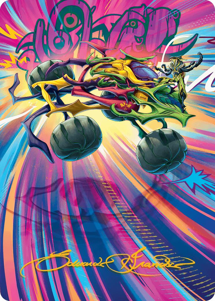 Thunderous Velocipede Art Card (Gold-Stamped Signature) [Aetherdrift Art Series] | Fandemonia Ltd