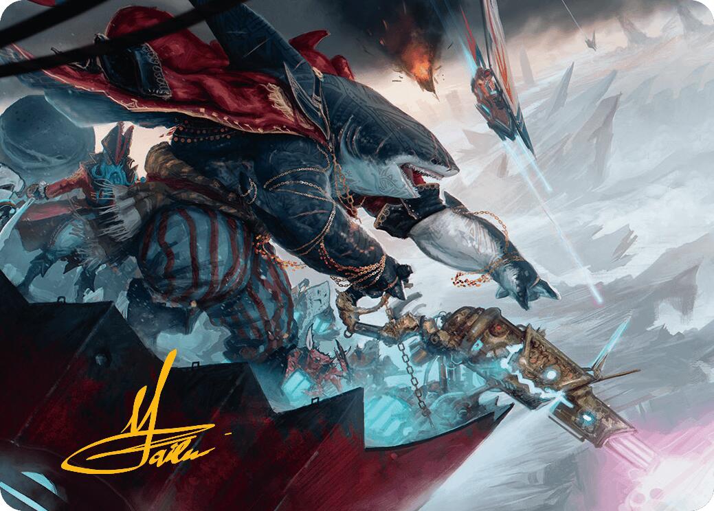 Captain Howler, Sea Scourge Art Card (16/54) (Gold-Stamped Signature) [Aetherdrift Art Series] | Fandemonia Ltd
