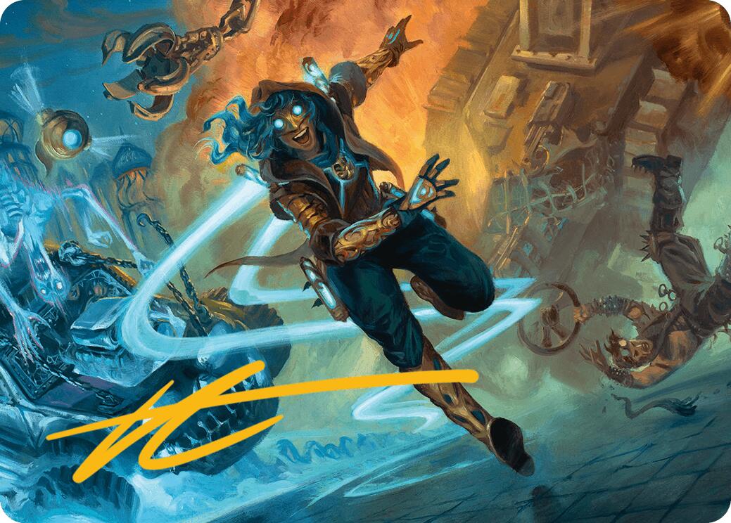 Sita Varma, Masked Racer Art Card (Gold-Stamped Signature) [Aetherdrift Art Series] | Fandemonia Ltd