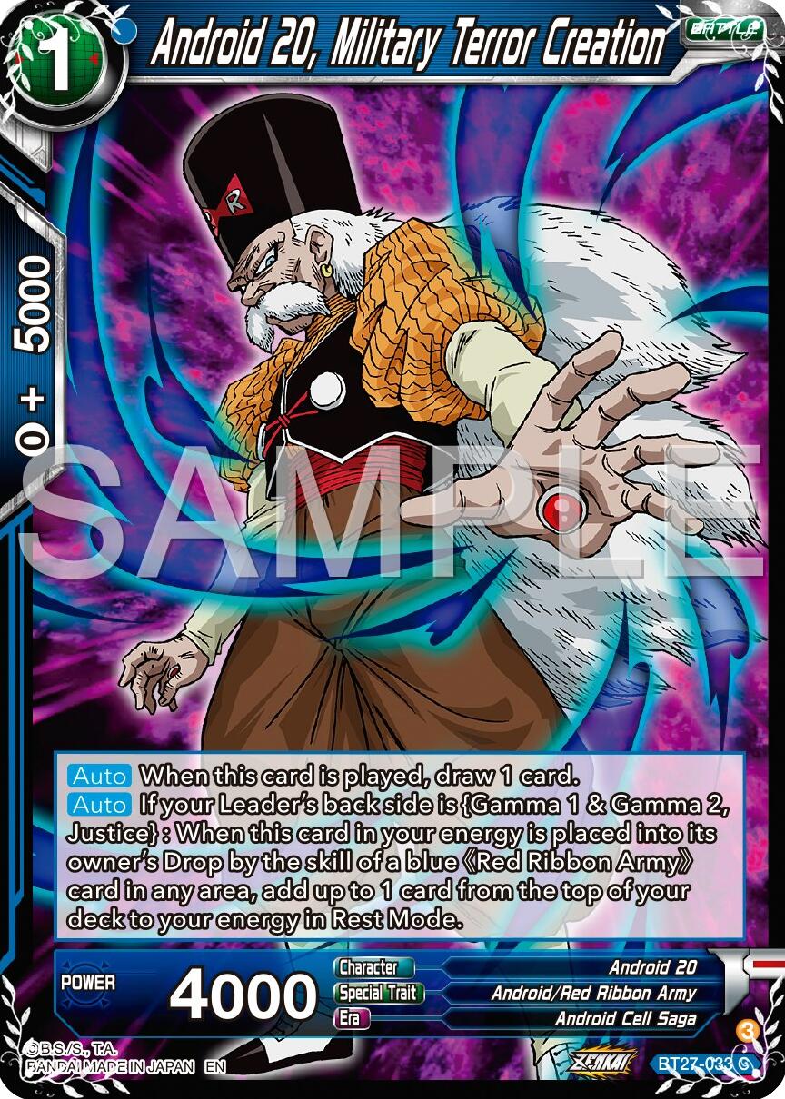 Android 20, Military Terror Creation (BT27-033) [History of Z] | Fandemonia Ltd