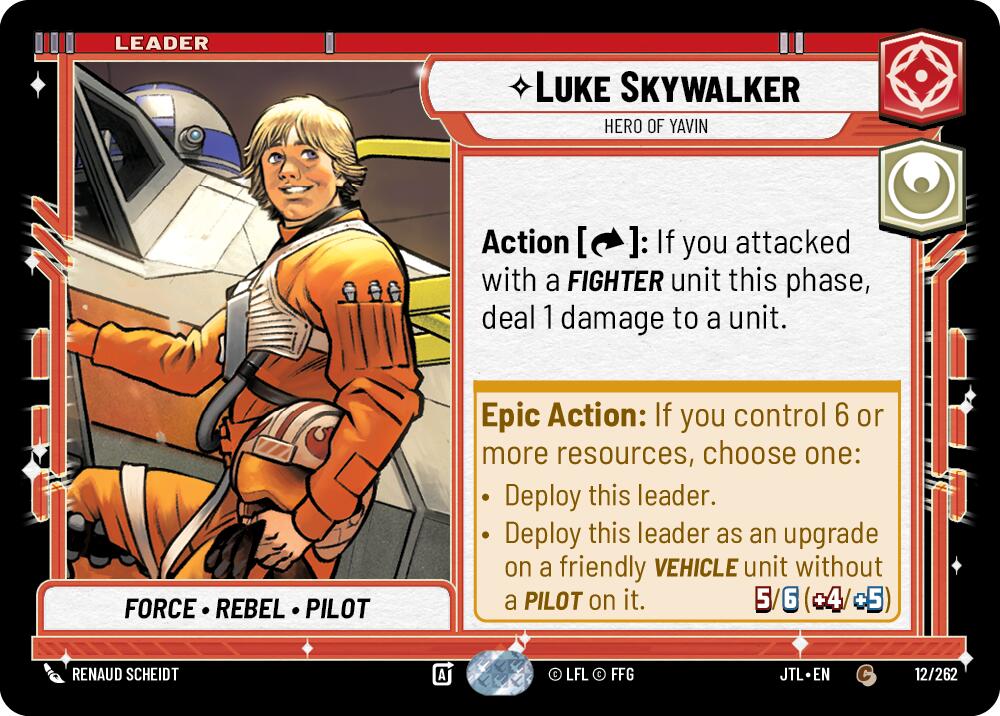 Luke Skywalker - Hero of Yavin (012/262) (012/257) [Jump to Lightspeed] | Fandemonia Ltd