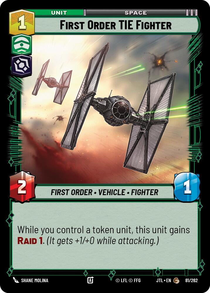 First Order TIE Fighter (081/262) (081/257) [Jump to Lightspeed] | Fandemonia Ltd