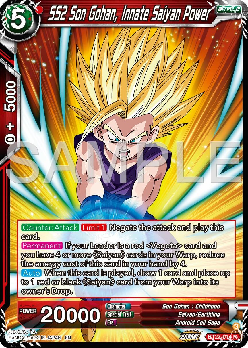 SS2 Son Gohan, Innate Saiyan Power (BT27-014) [History of Z] | Fandemonia Ltd