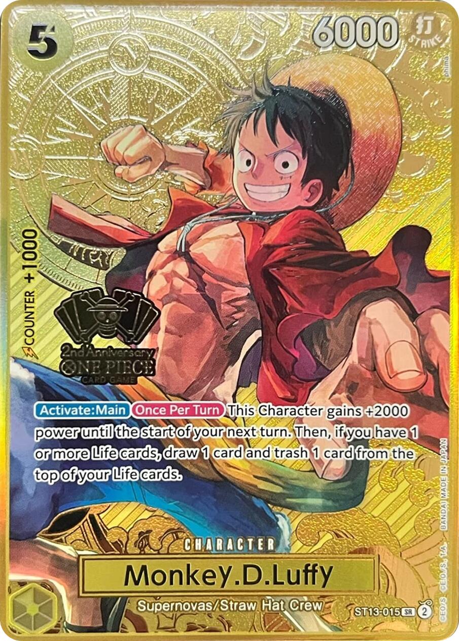 Monkey.D.Luffy (Japanese Version 2nd Anniversary Set) [One Piece Promotion Cards] | Fandemonia Ltd